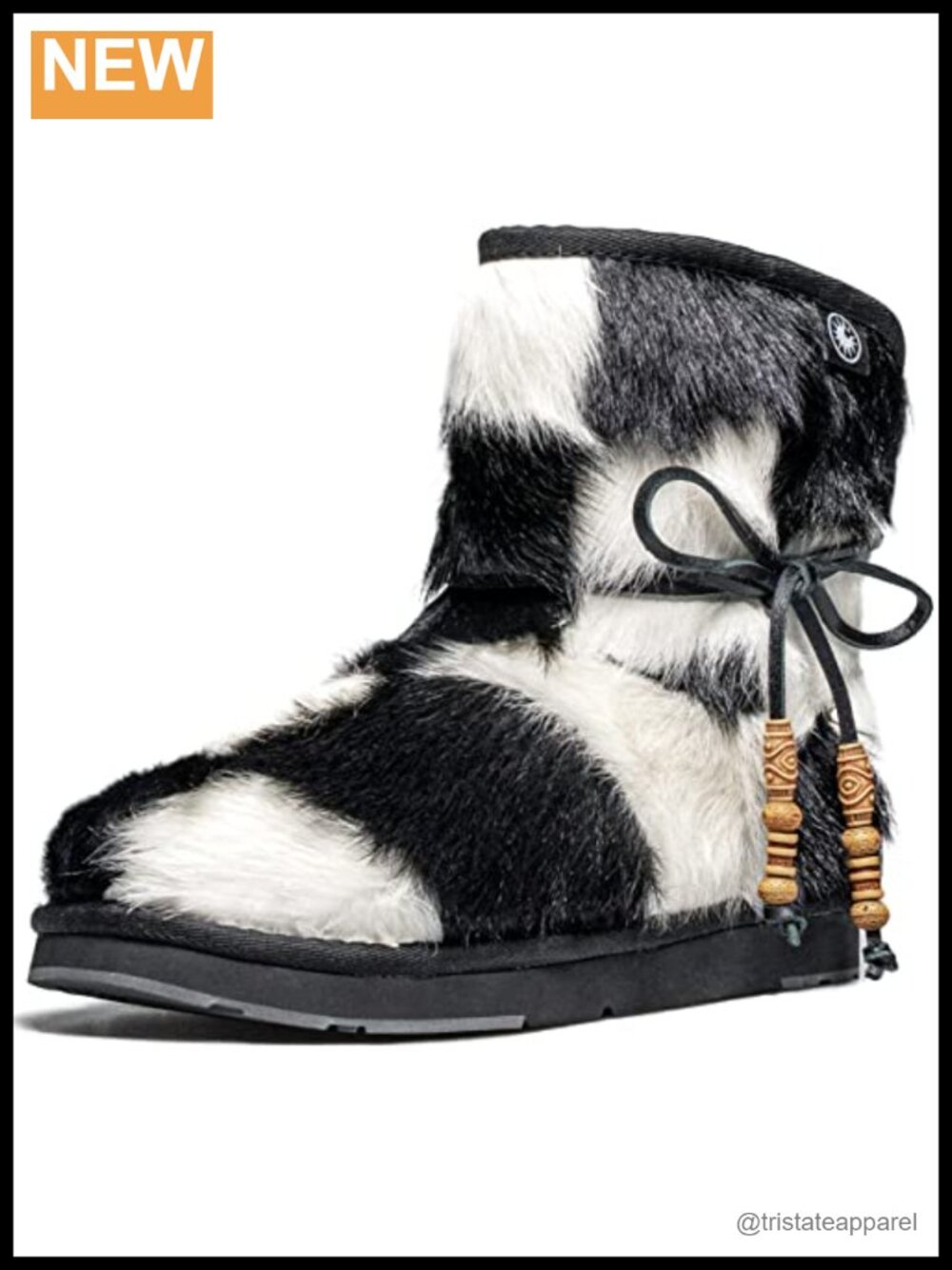 Warm Faux Fur Trim Lace Up Snow Boots Merino Wool EVA Midsole